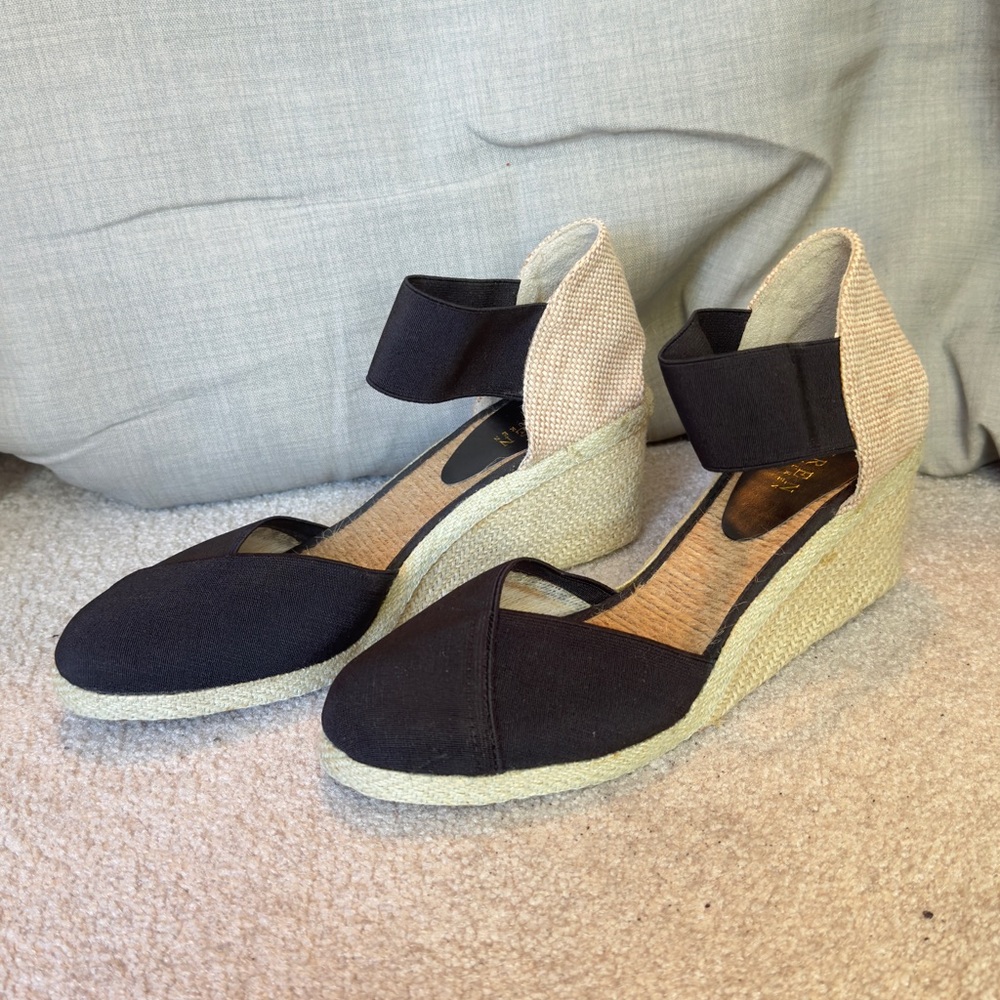 RALPH LAUREN WEDGE WICKER HEELS
